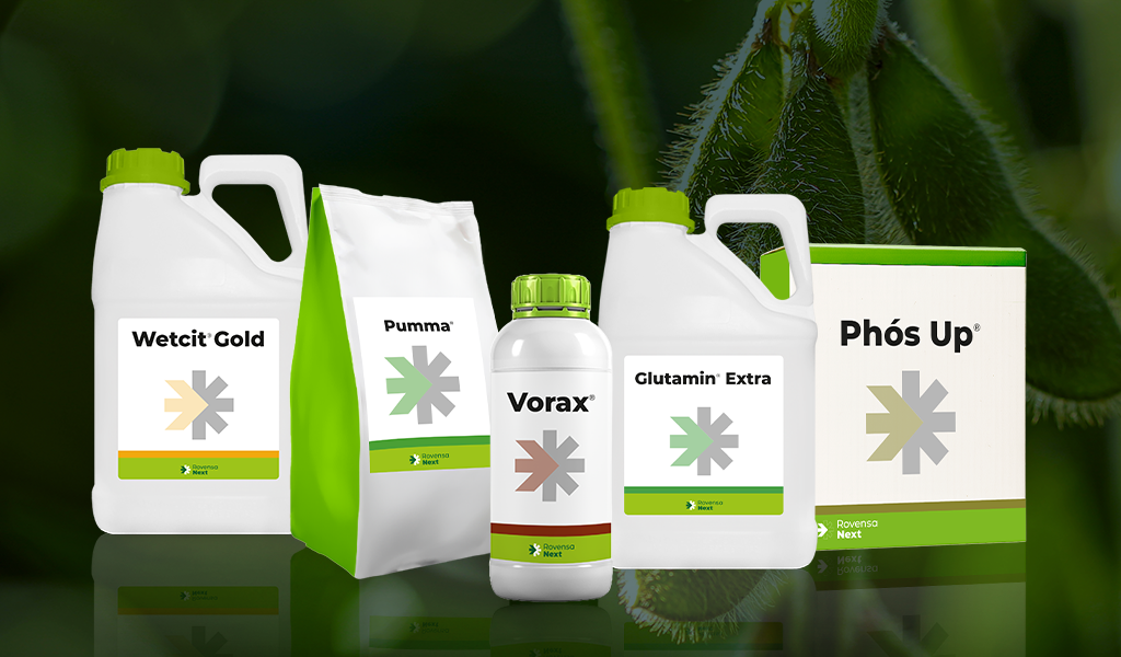Novas embalagens dos produtos Rovensa Next no Brasil